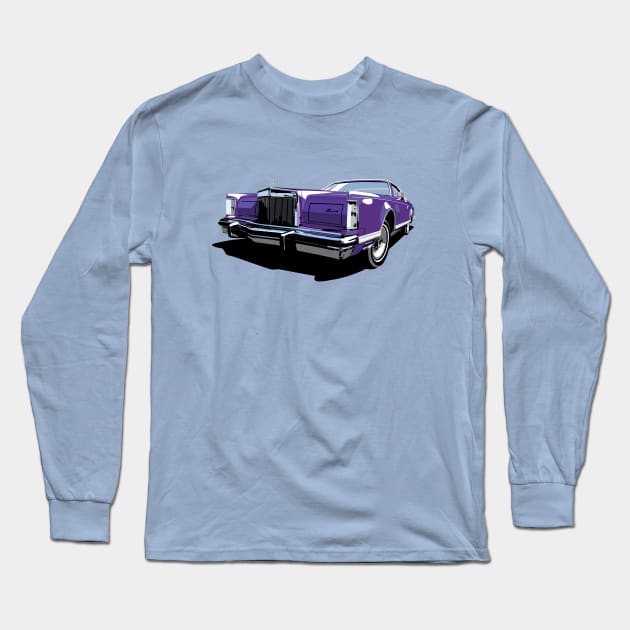 1970s Lincoln Continental in purple Long Sleeve T-Shirt by candcretro